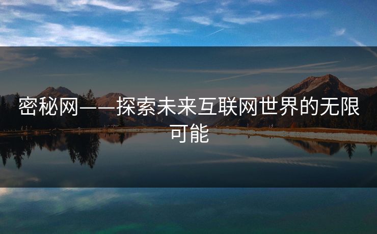 密秘网——探索未来互联网世界的无限可能